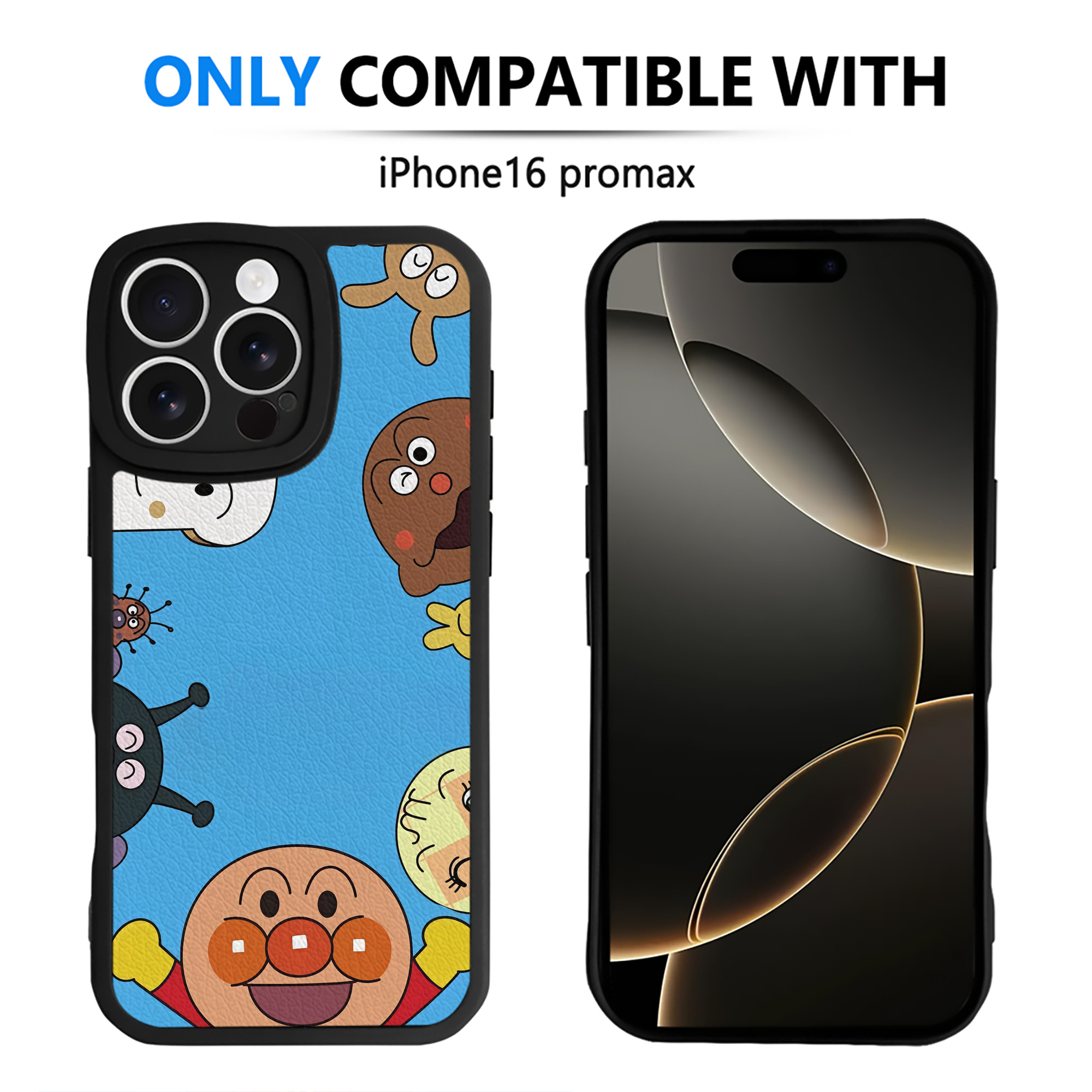 （画像用） アンパンマン Anpanman 【iPhone 16シリーズ対応】シリコンスマホケース（レザー調） 材質：シリコン